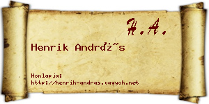 Henrik András névjegykártya